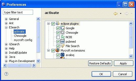 eSearch — esearch preferences