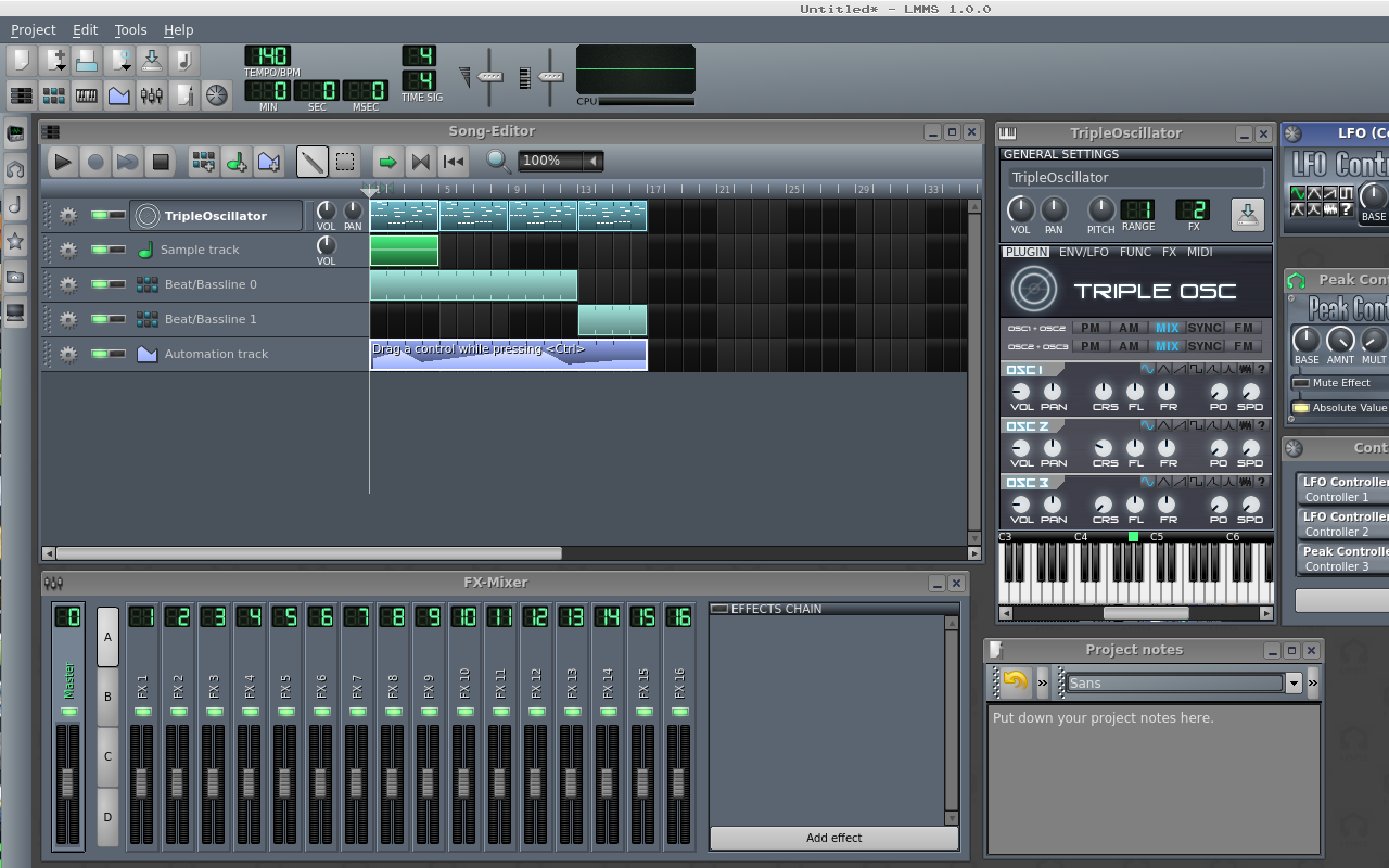 LMMS — Main window