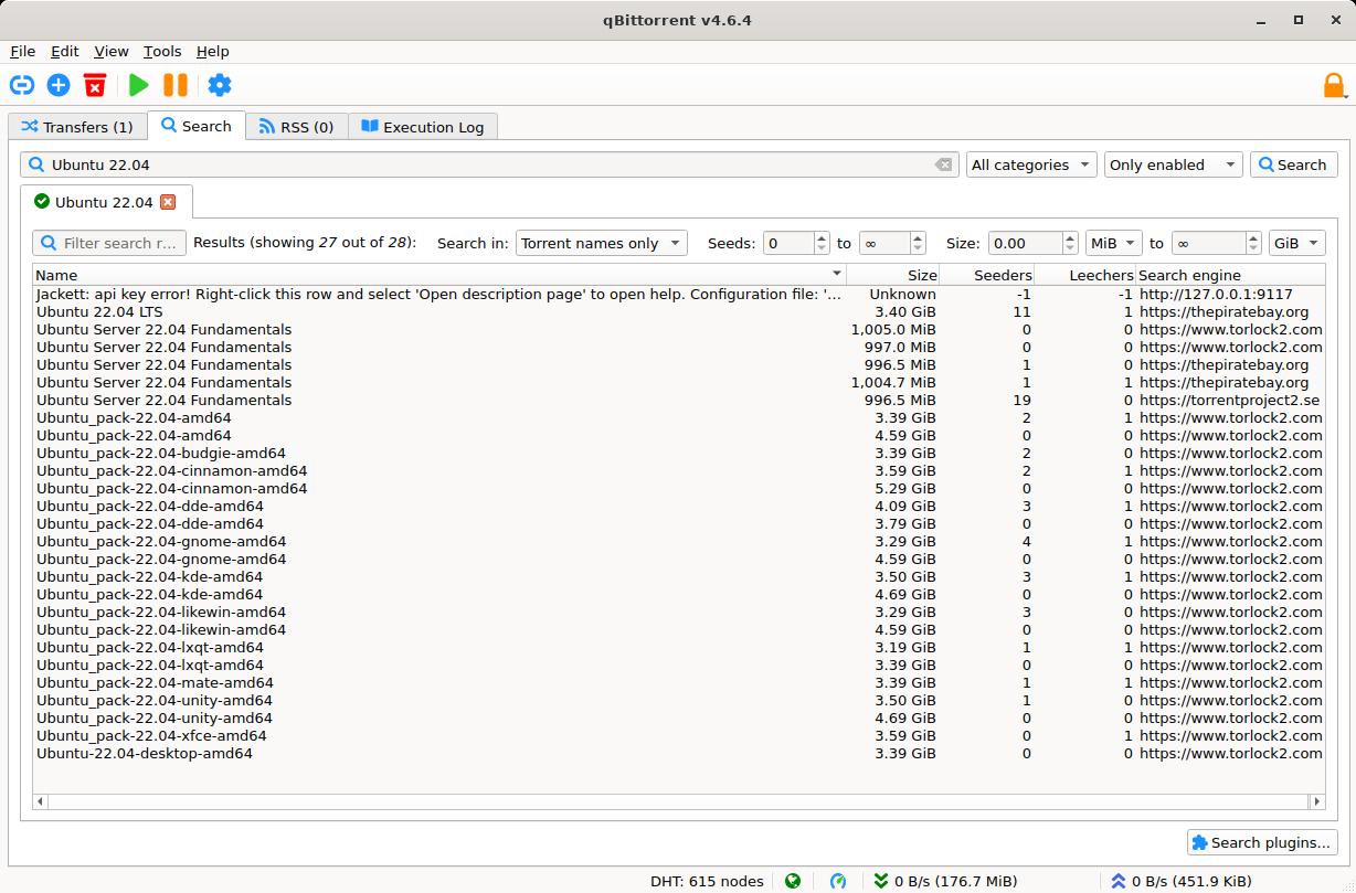 qBittorrent — Search engine