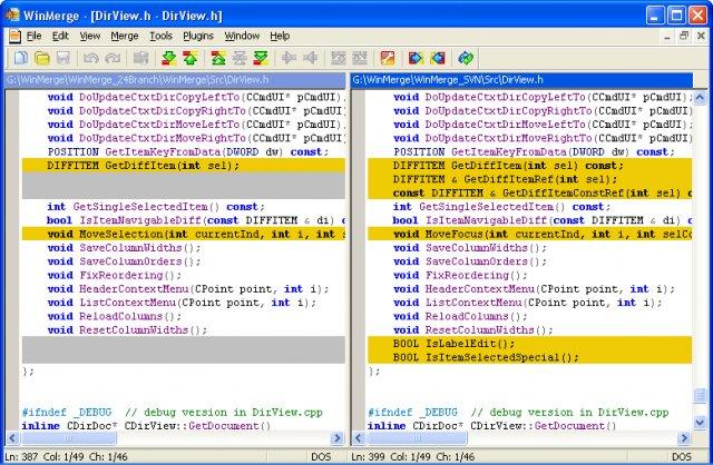 WinMerge — File compare window is basically two files opened to editor