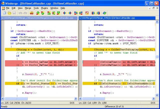 WinMerge — See the exact differences inside lines